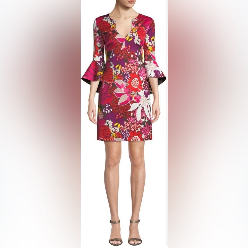 Trina Turk Winnie bell-sleeve floral mini dress